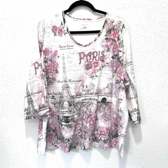 Allison Daley | Tops | Allison Daley Pink Floral Collage Print Parisian ...